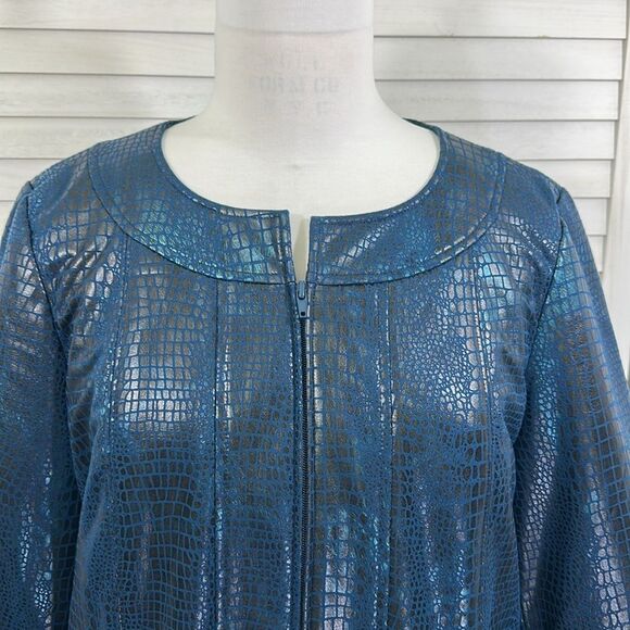 Susan Graver Jacket Size Large Embossed Faux Croc NWOT - Picture 3 of 12